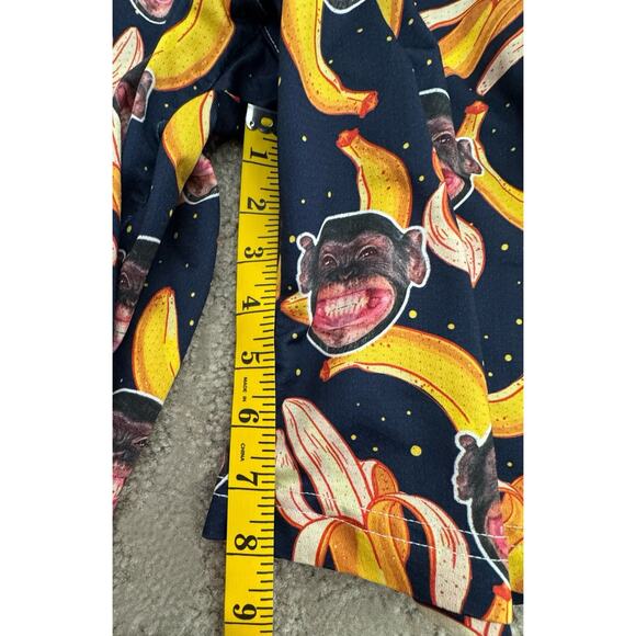 Lacrosse Unlimited Men’s Shorts Large Monkey Banana Print Elastic Waist USA - Picture 9 of 11